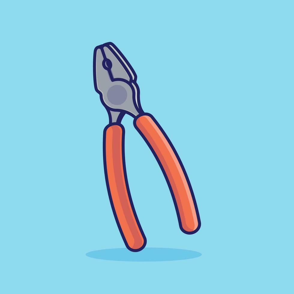 Pliers simple cartoon vector illustration carpentry tools concept icon isolated