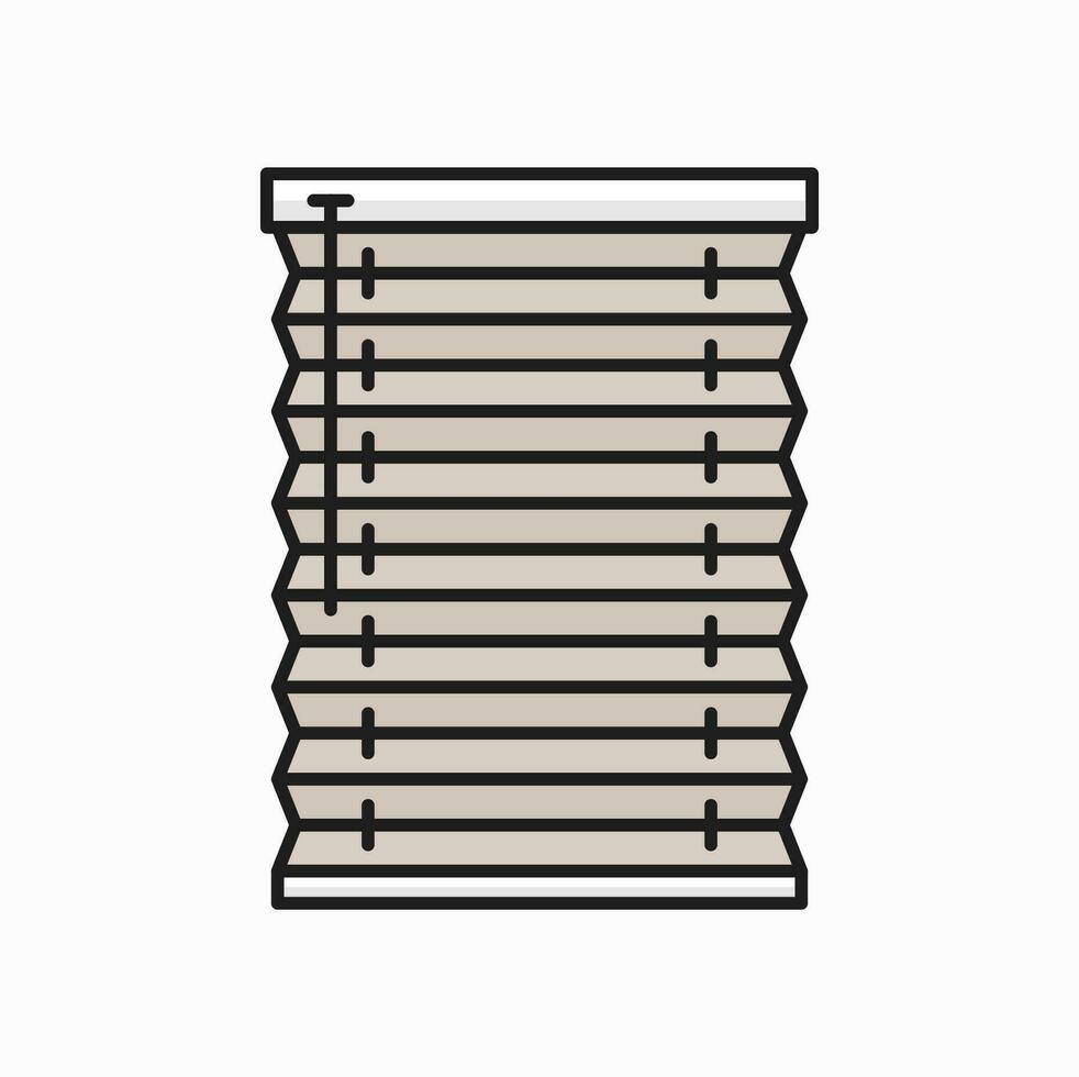 Window horizontal blind, roller shade line icon vector