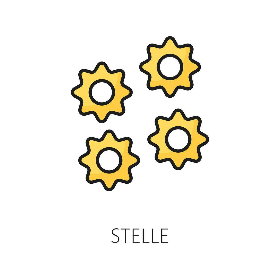 Stelle or uncooked stelline pasta outline icon vector