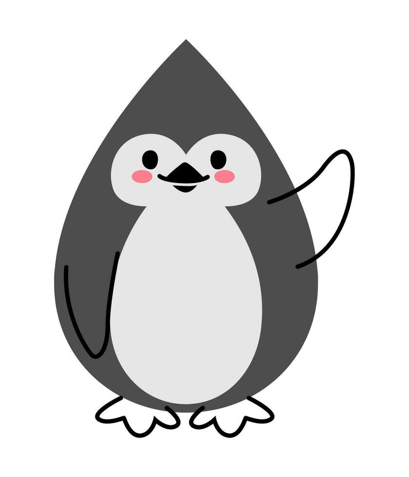 dibujos animados pingüino animal personaje matemáticas forma, cono vector