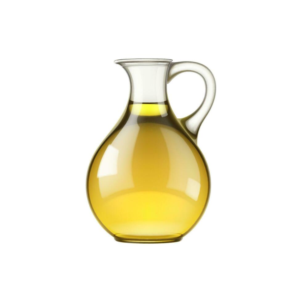 Realistic jar of olive oil, 3d vector glass jug