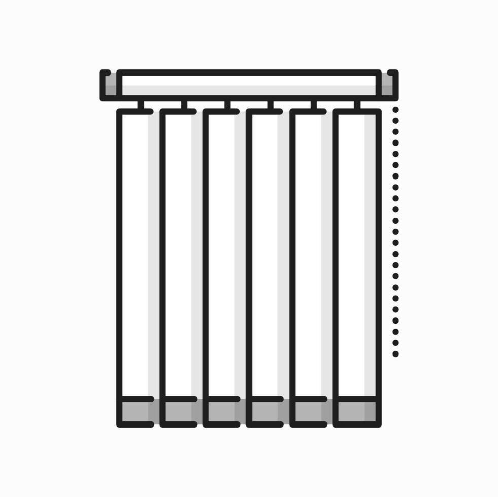 Jalousie interior design element, sunshade shutter vector
