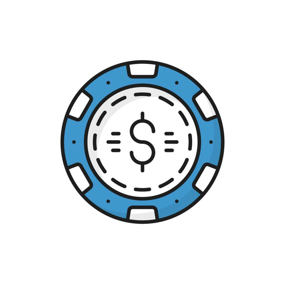 Betting token, casino chips for poker or roulette vector