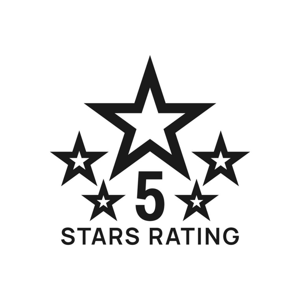 Five star rating, best award or prize icon vector