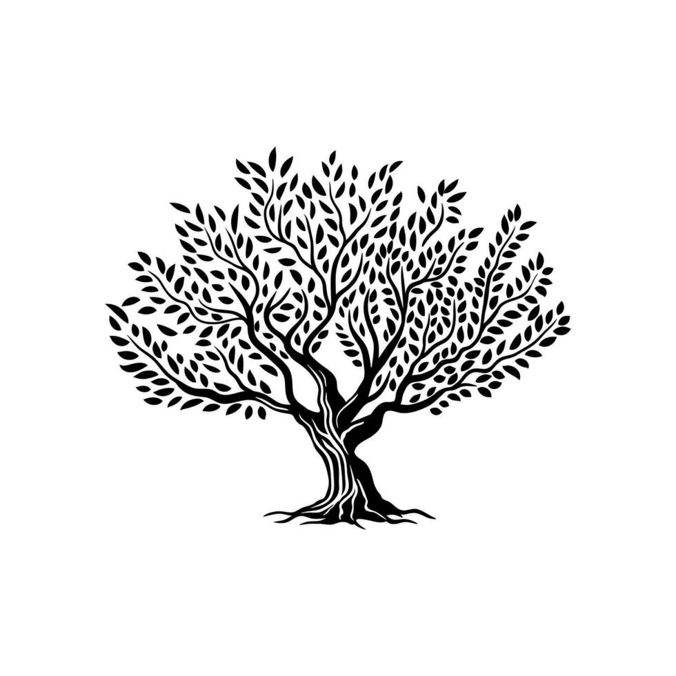 Olive tree isolated silhouette icon or emblem vector