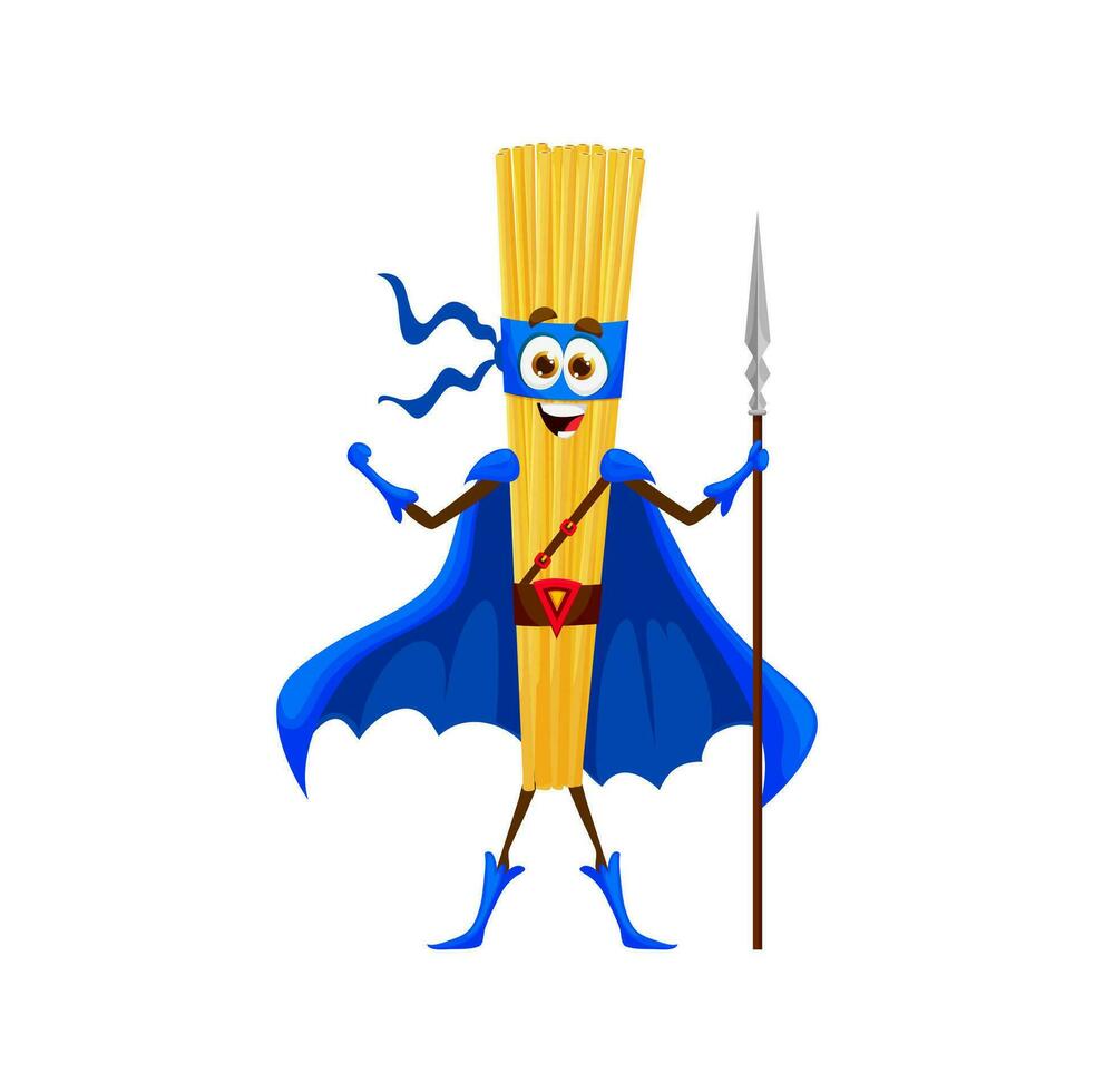 dibujos animados italiano espaguetis pasta guerrero personaje vector