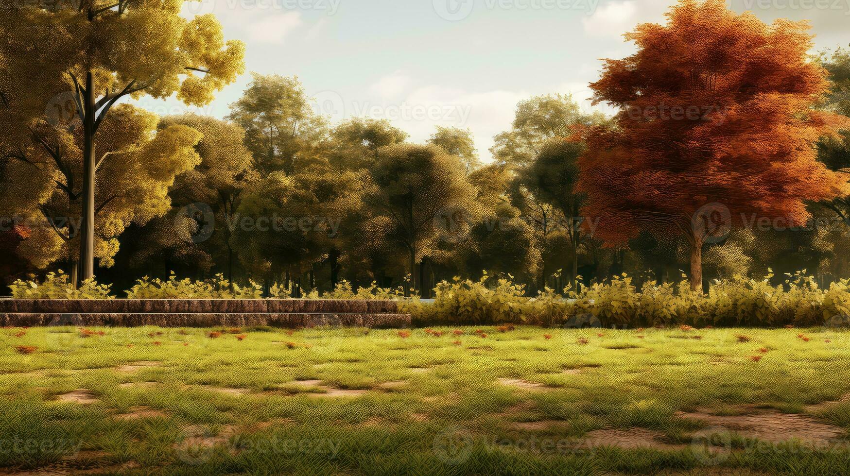 AI generated green season scenery grass aerial ai generated photo