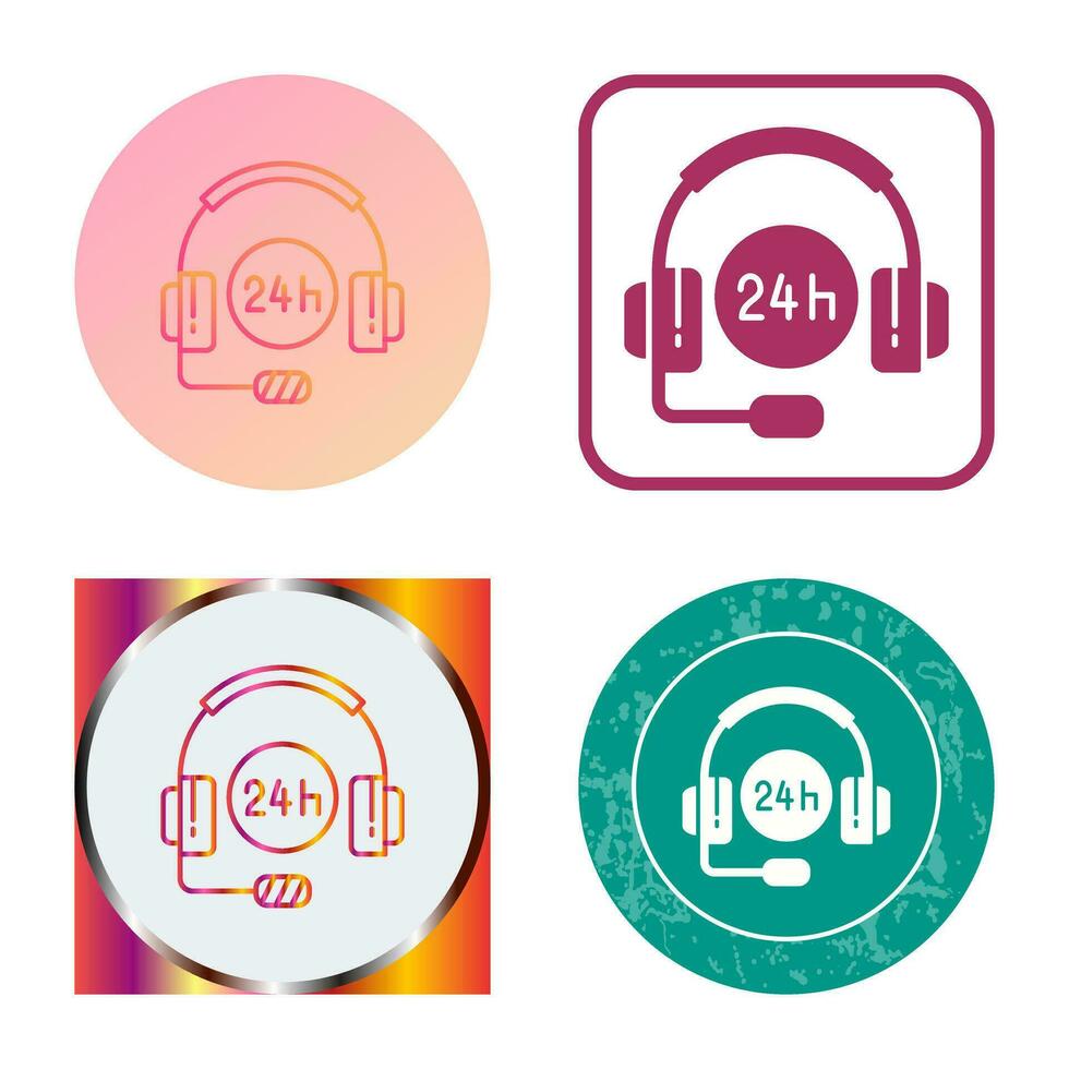 24 Hours Support Vector Icon