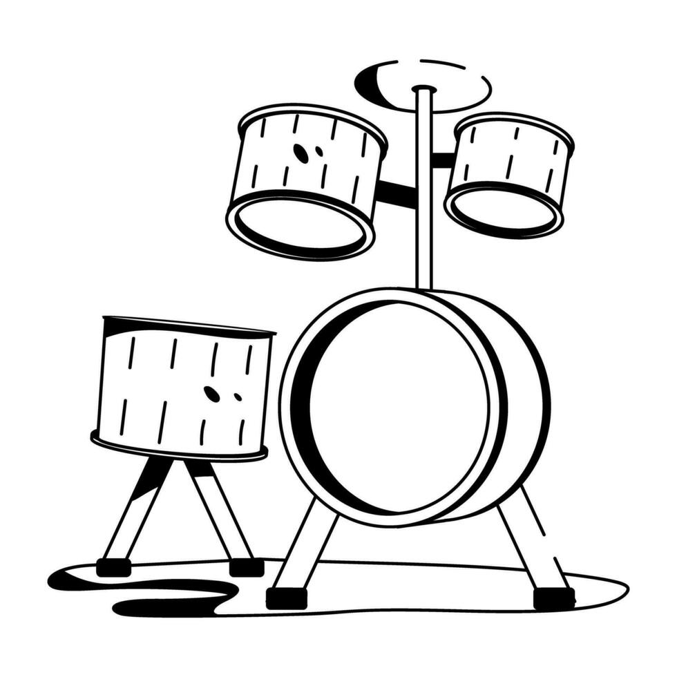 Trendy Drum Set vector