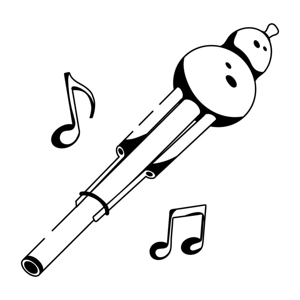 Trendy Hulusi Flute vector