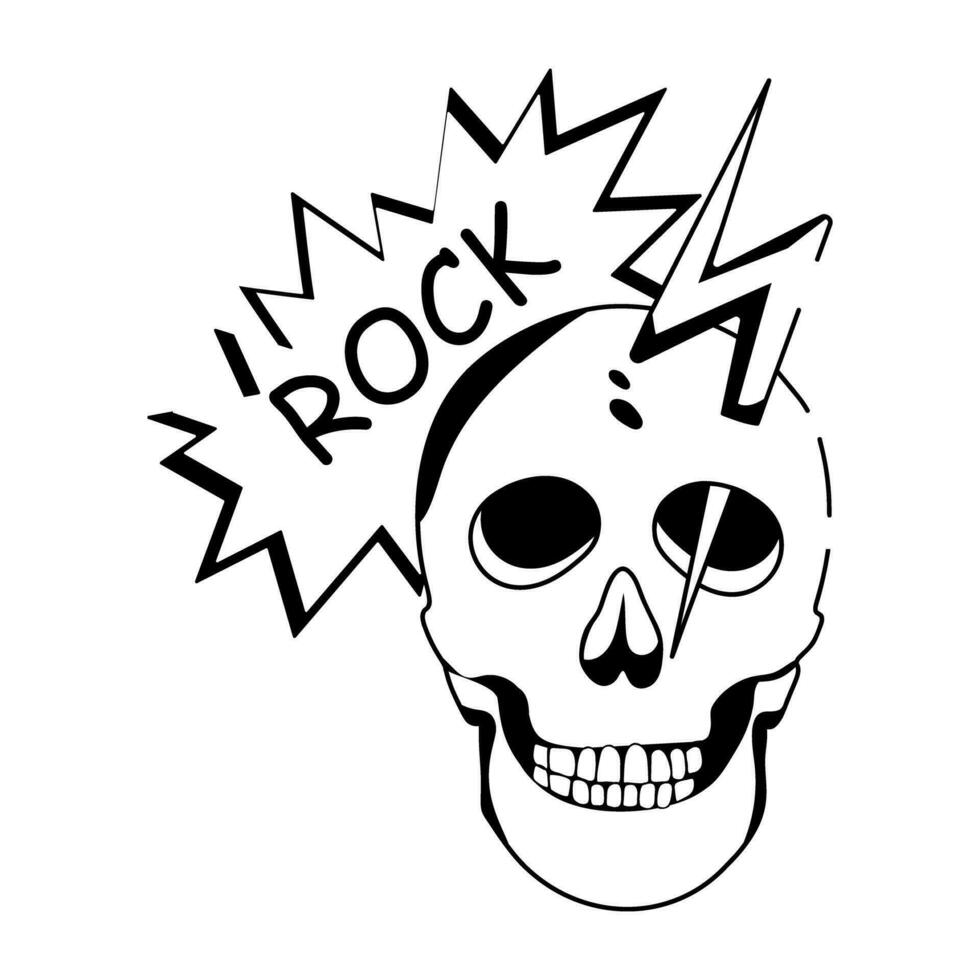Trendy Rock Skull vector