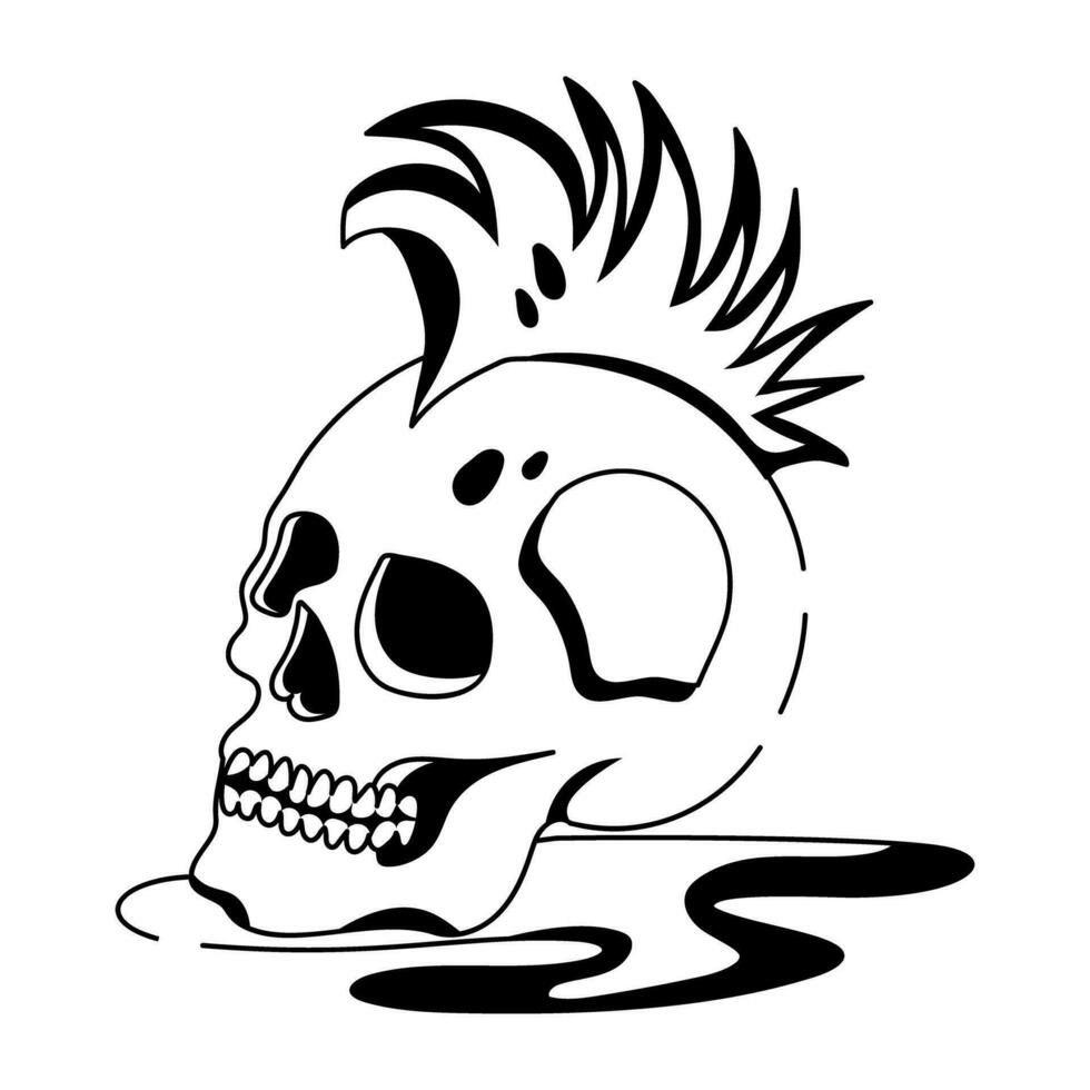 Trendy Punk Skull vector