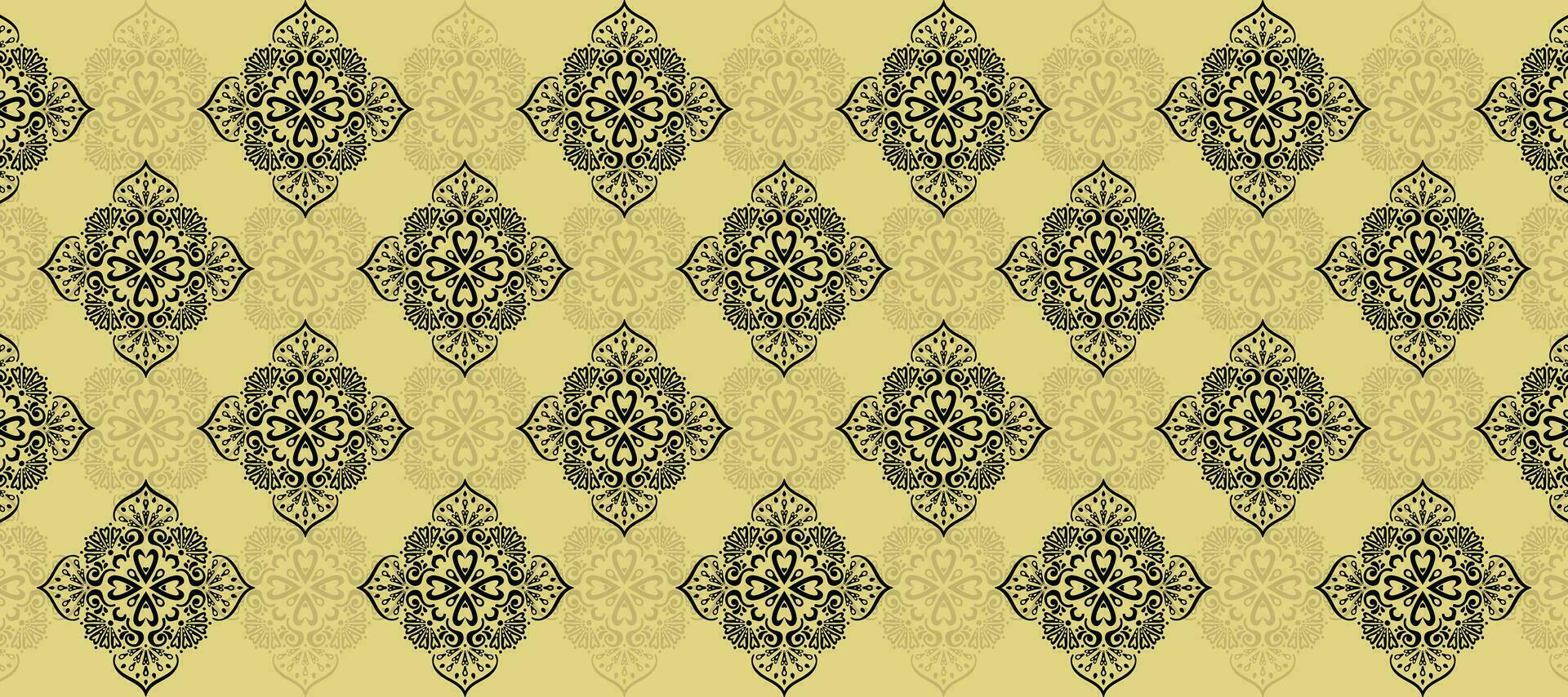 Abstract Baroque Decoration Pattern yellow background Wallpaper vector