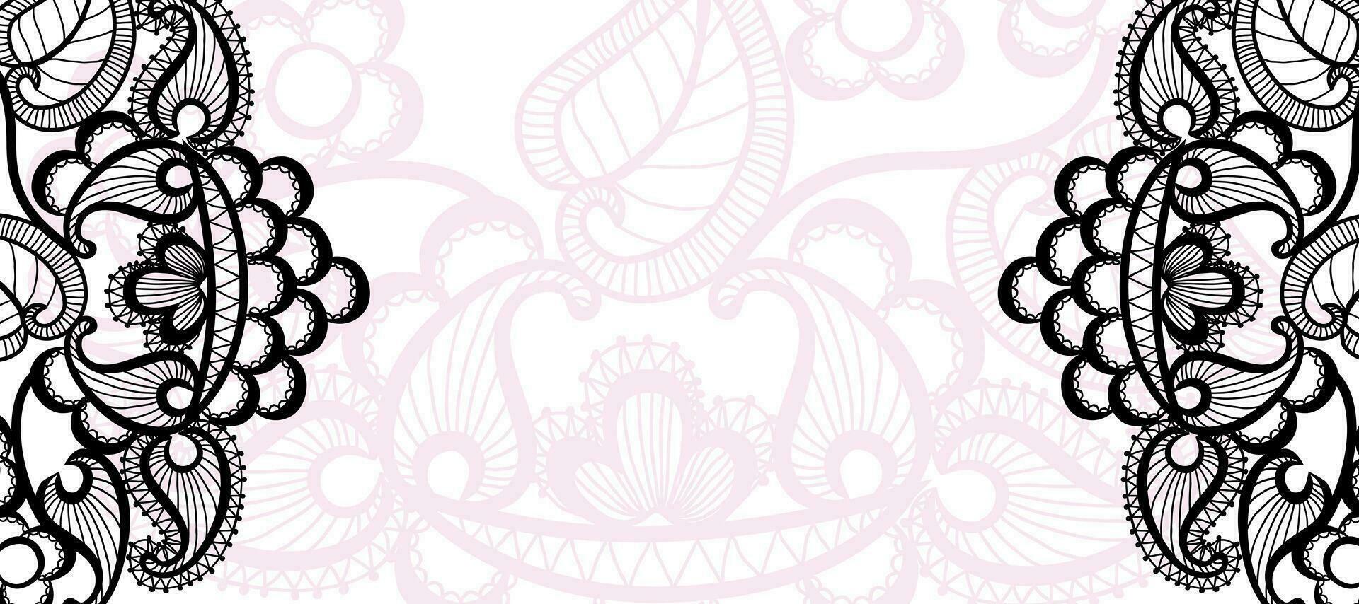 negro flor decorativo resumen antecedentes fondo de pantalla vector