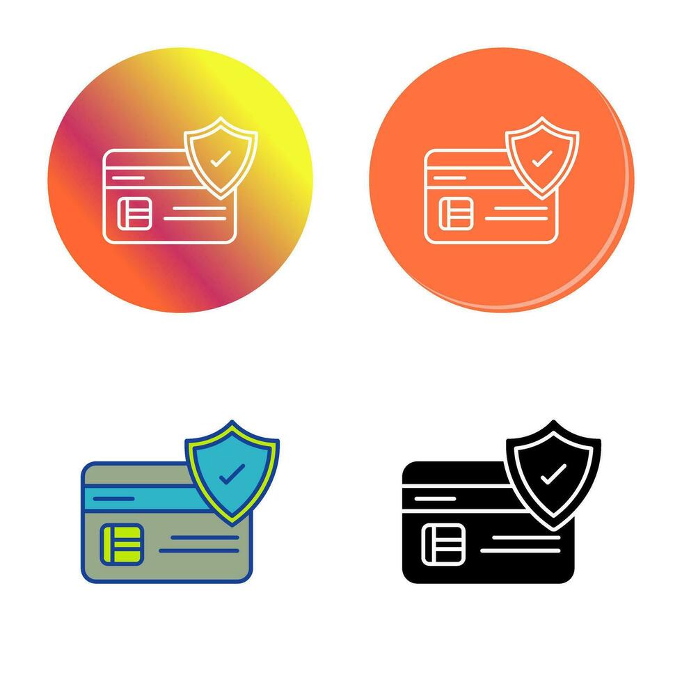 icono de vector de protección de tarjeta