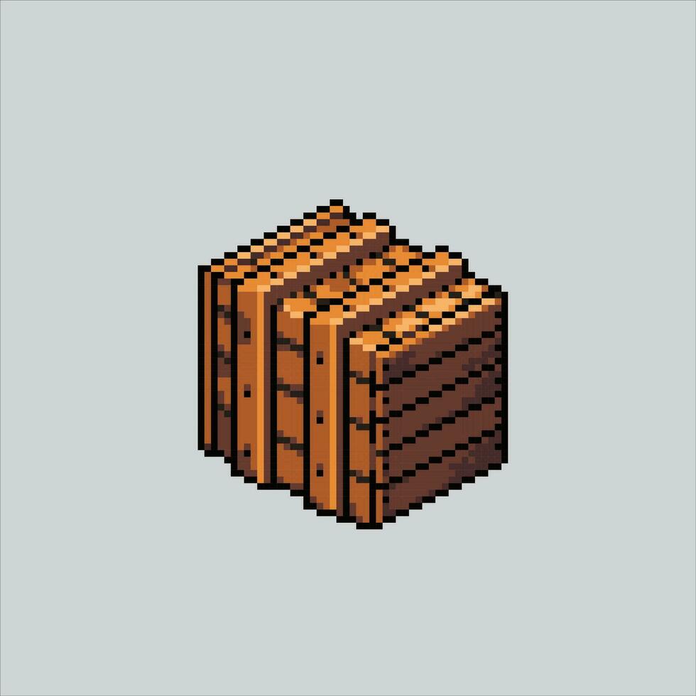 píxel Arte ilustración de madera caja. pixelado de madera caja. de madera caja pixelado para el píxel Arte juego y icono para sitio web y vídeo juego. antiguo colegio retro vector