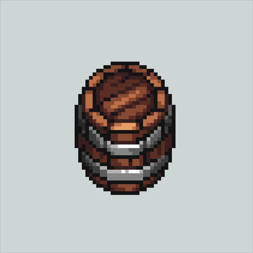 Pixel art illustration Wooden Barrel. Pixelated Wooden Barrel. Wooden Barrel pixelated for the pixel art game and icon for website and video game. old school retro. vector
