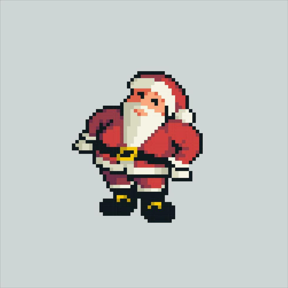 Pixel art illustration Santa Claus. Pixelated Christmas Santa. Christmas Santa Claus pixelated for the pixel art game and icon for website and video game. old school retro. vector