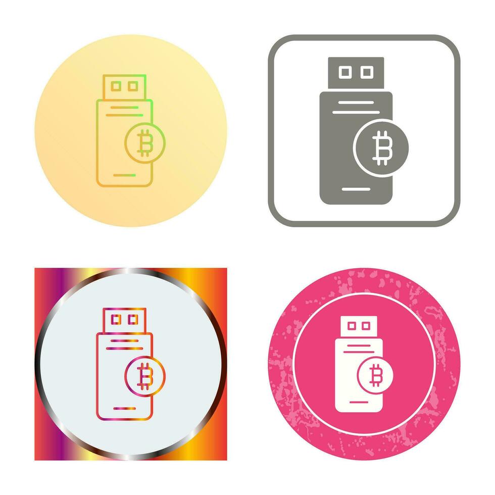 Bitcoin Usb Device Vector Icon