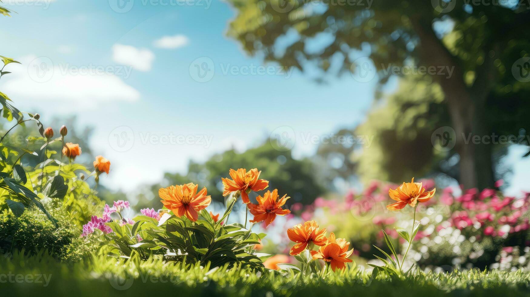 AI generated nature plant green bouquet sunlit ai generated photo