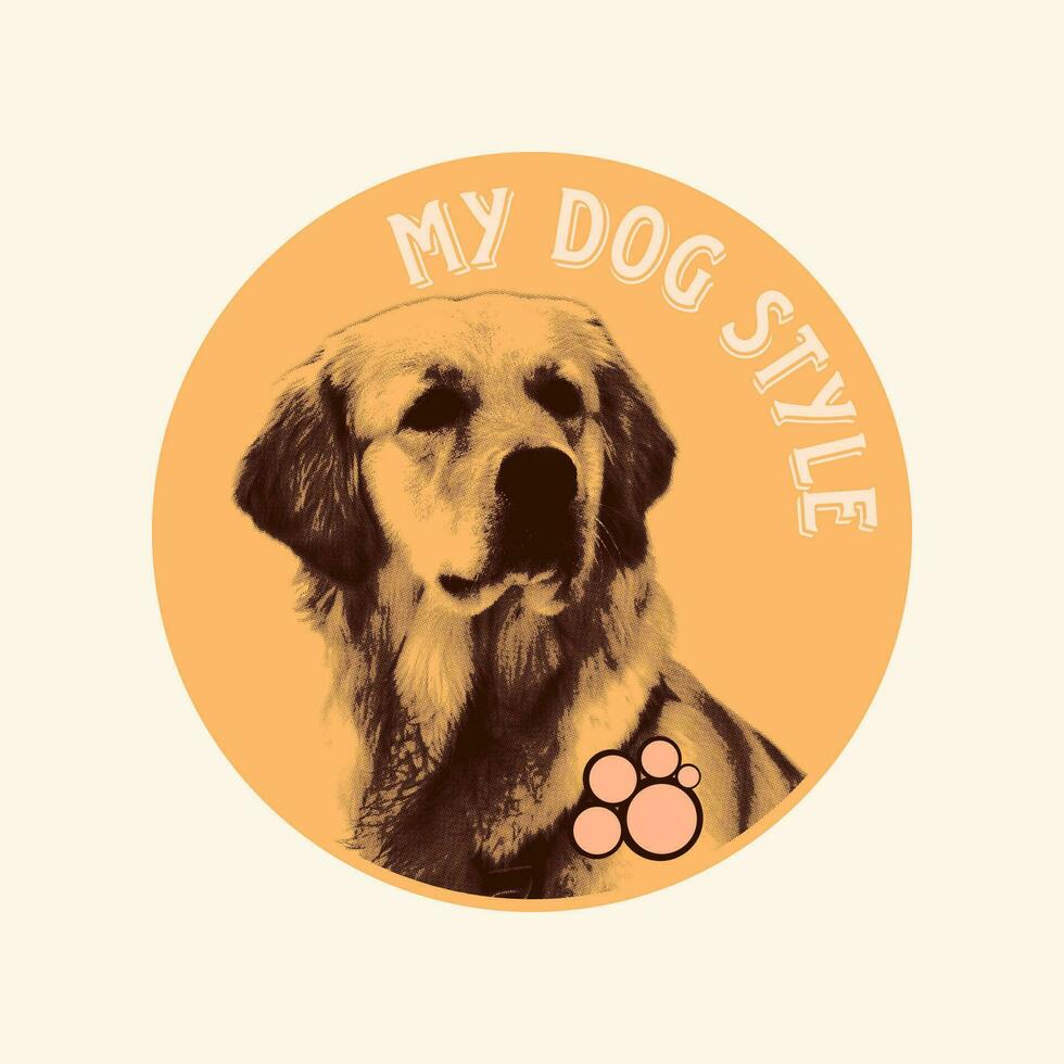 animal dog badge logo vector illustration