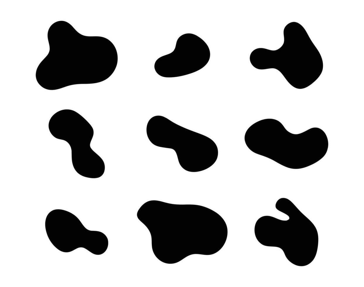 Liquid blob shape abstract elements graphic flat style design fluid vector