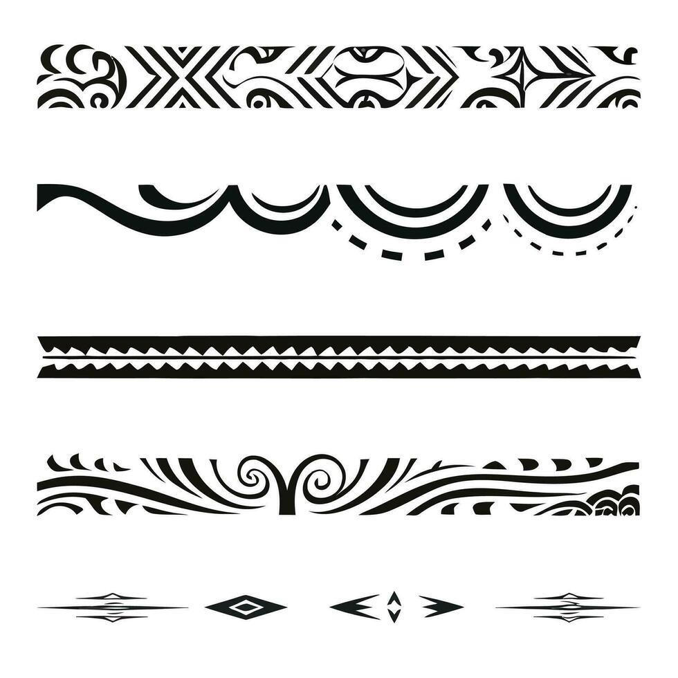 Hand drawn Tribal tattoo border element vector
