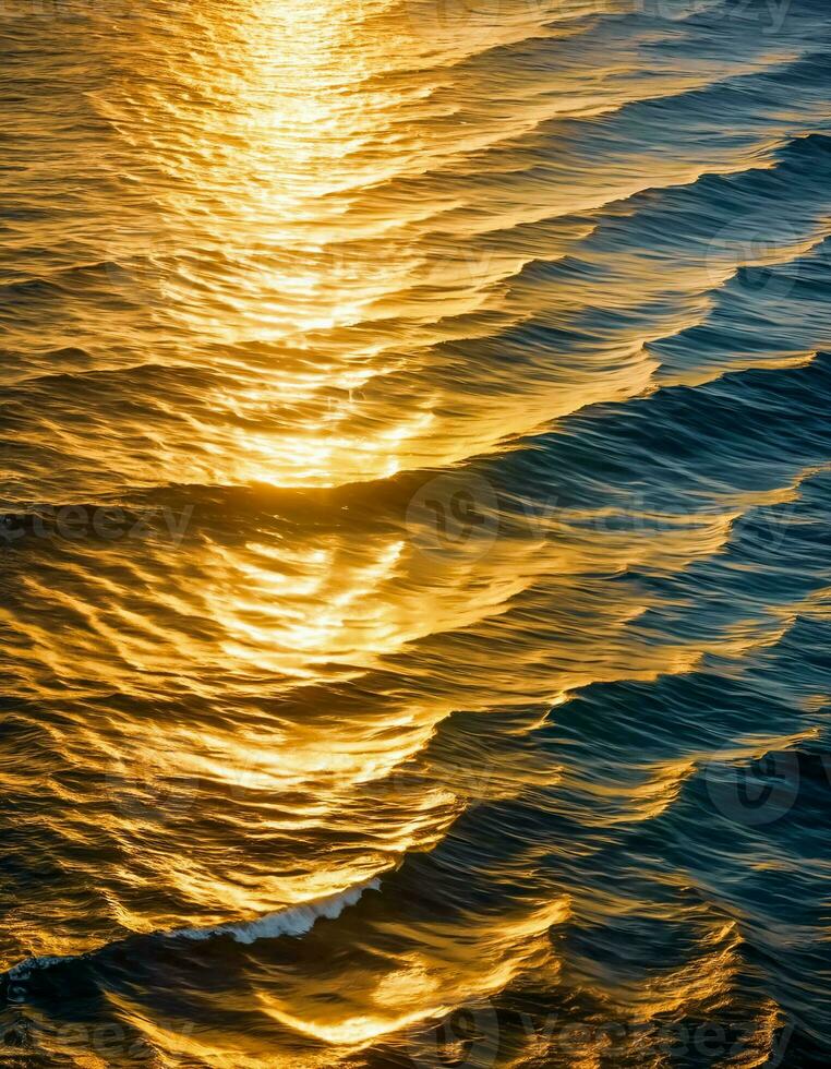Majestic, tranquil seascape, waves sparkling under the sun. photo