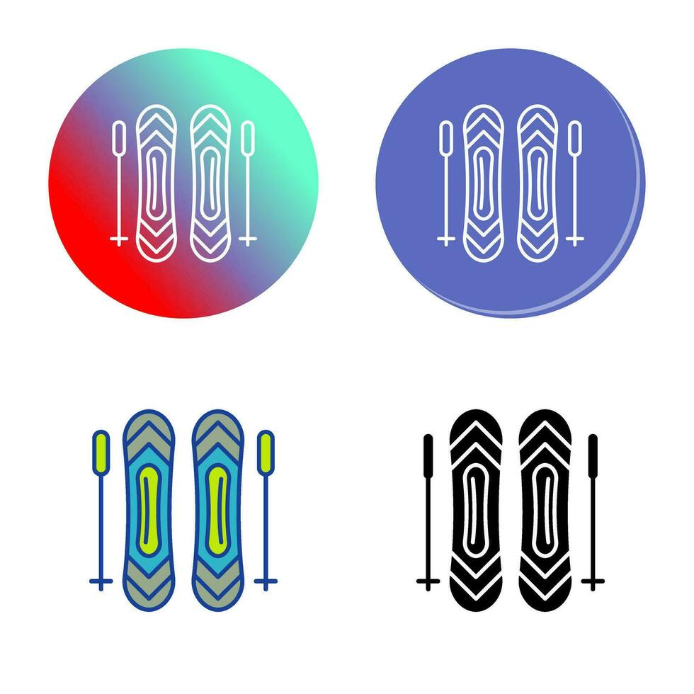 icono de vector de bastones de esquí