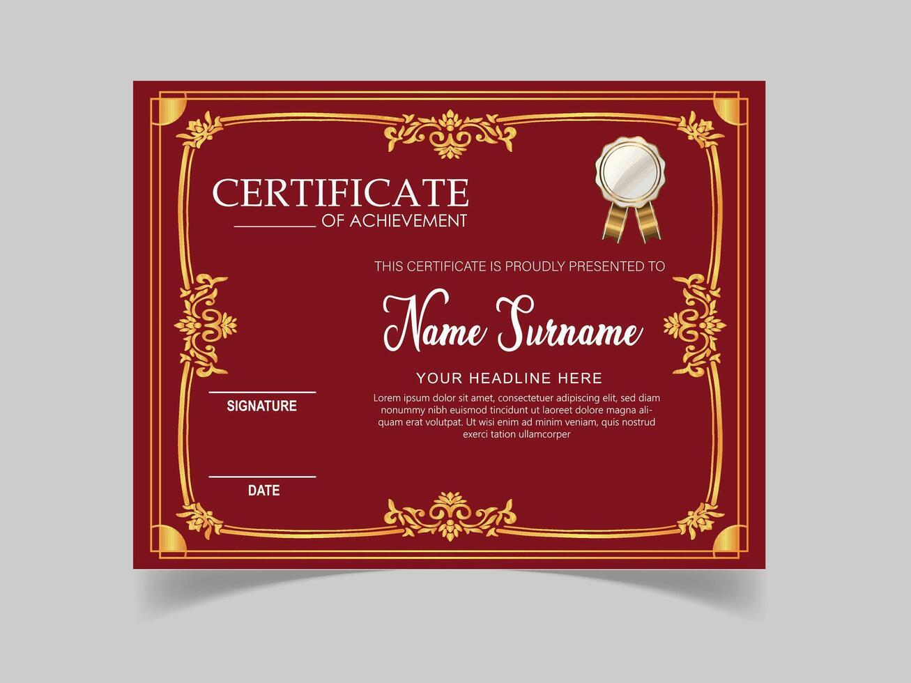 Modern minimalist certificate vector template design