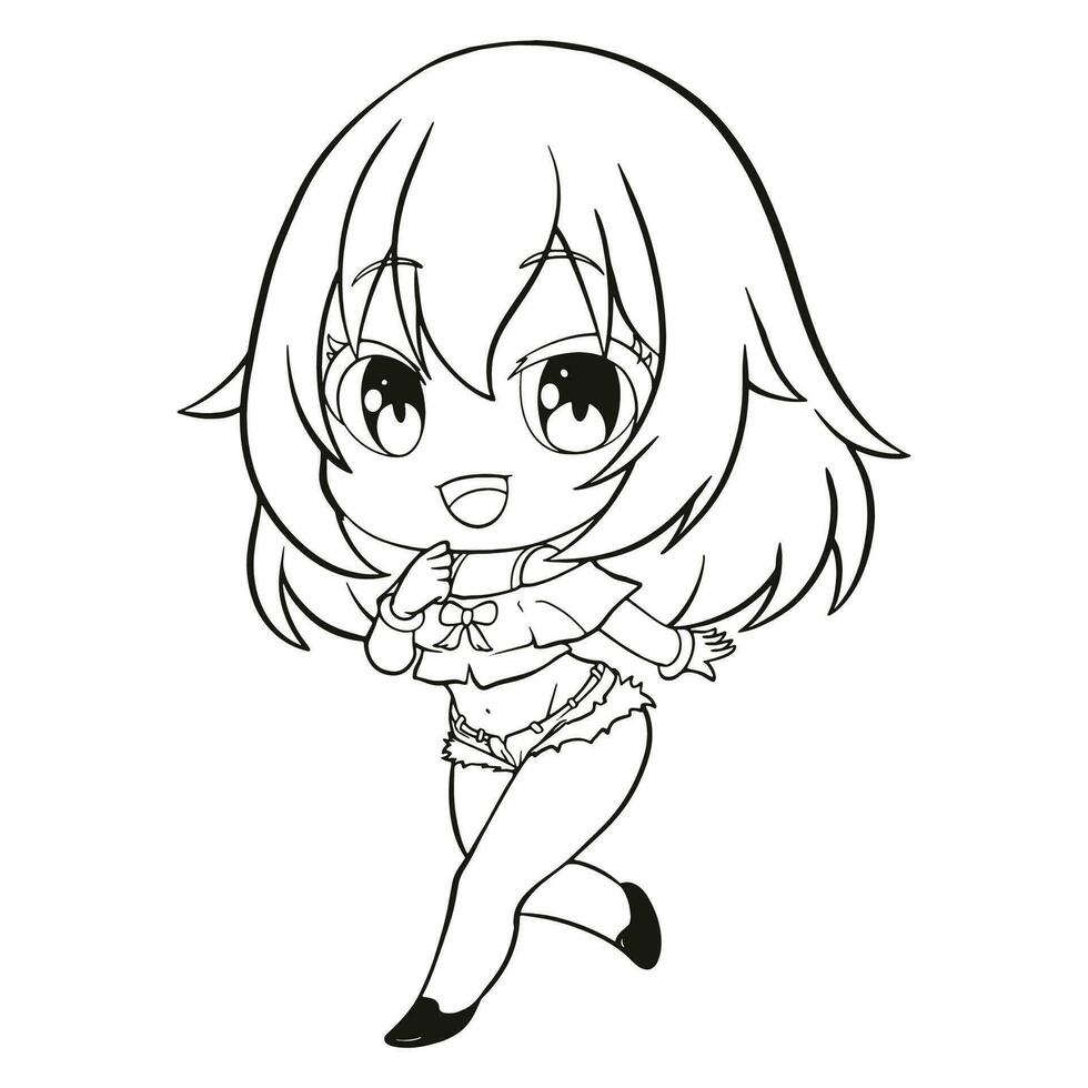 aislado chibi anime vector