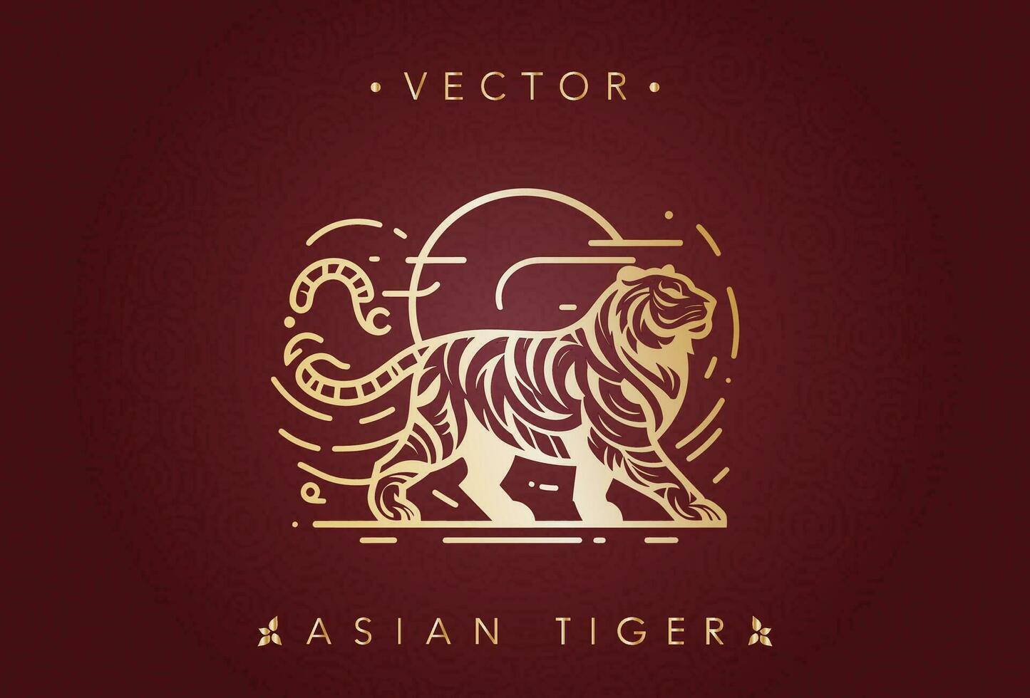 Dynamic Golden Tiger in Stride vector