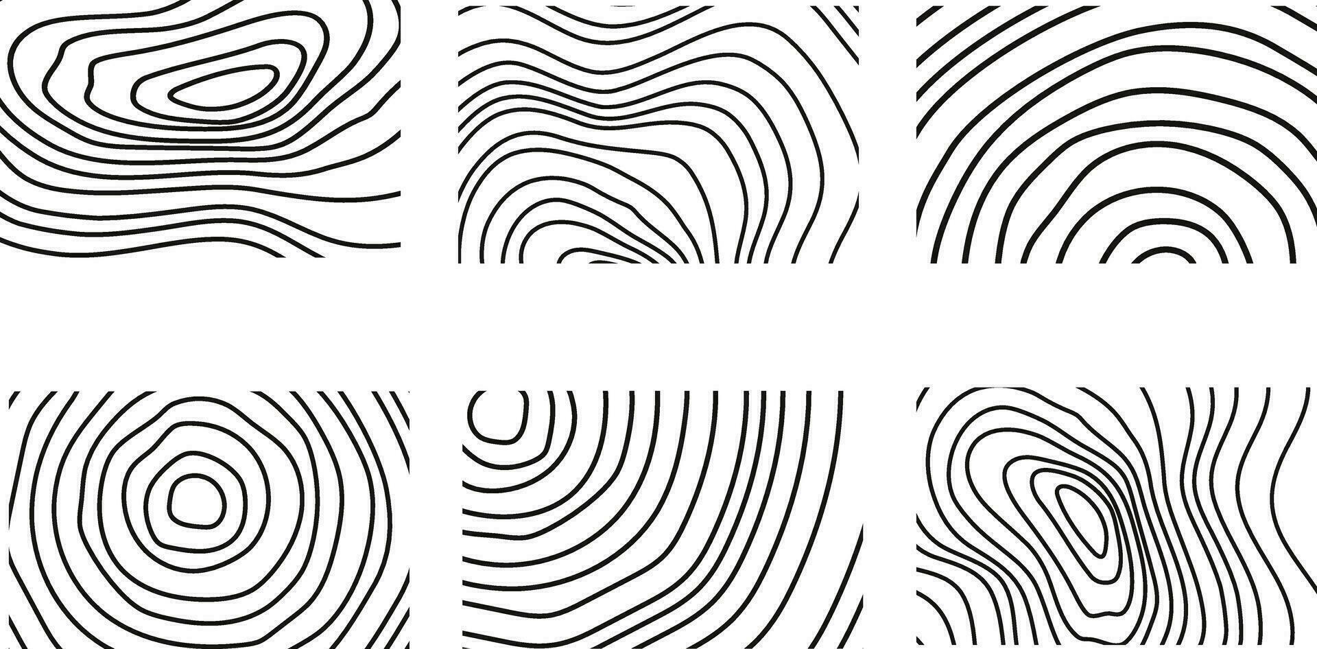 Abstract growth rings of a tree.Line design of a wooden stump. vector