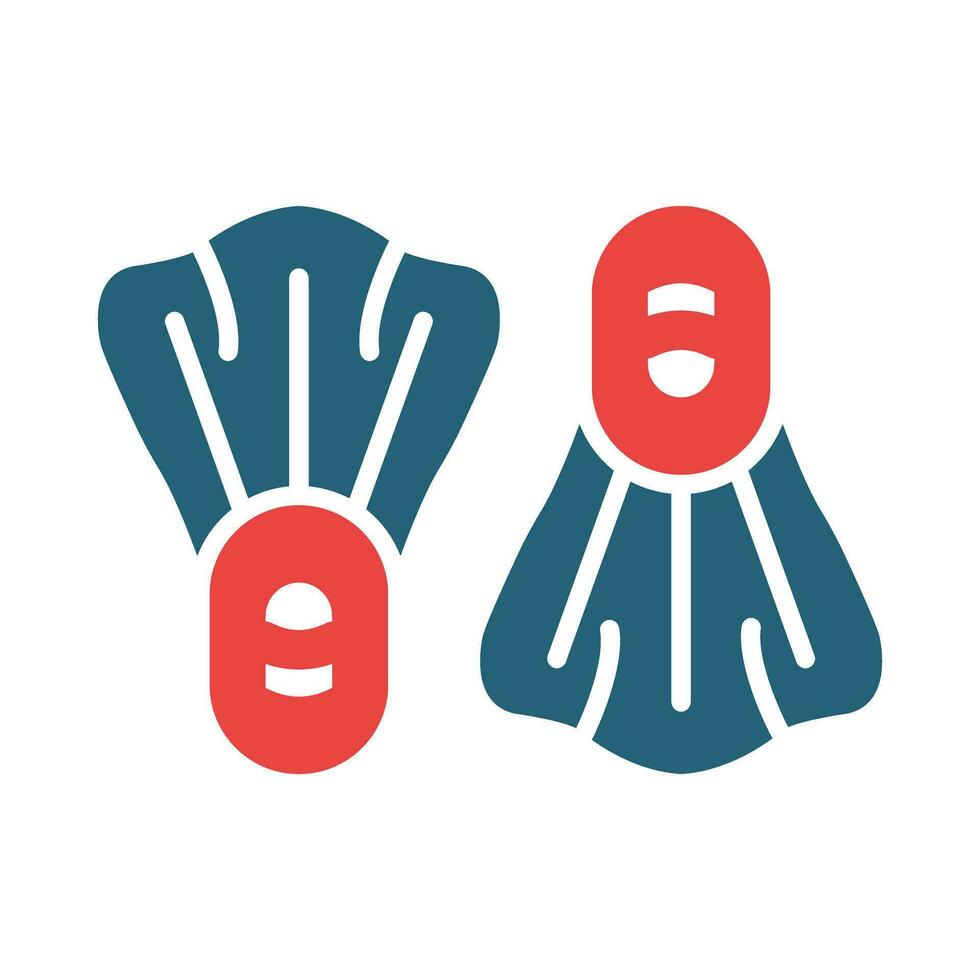 Flippers Vector Glyph Two Color Icon For Personal And Commercial Use.