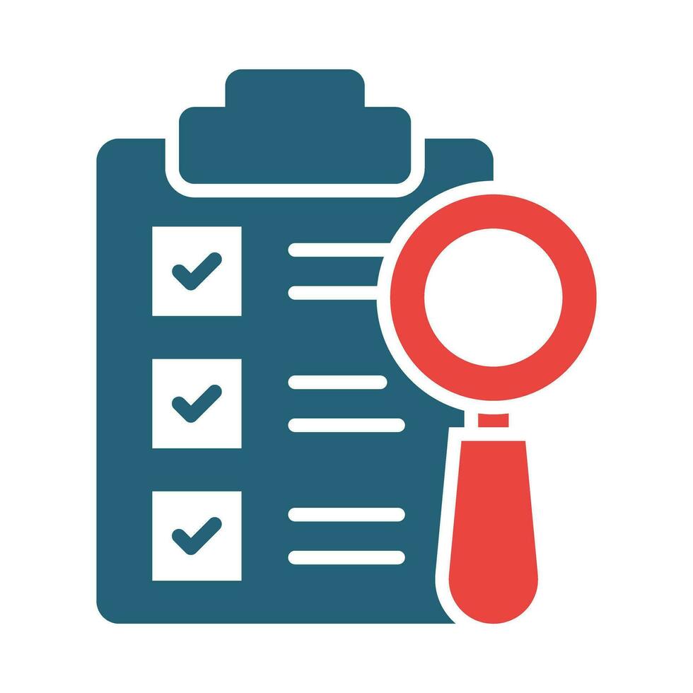 Audit Vector Glyph Two Color Icon For Personal And Commercial Use.