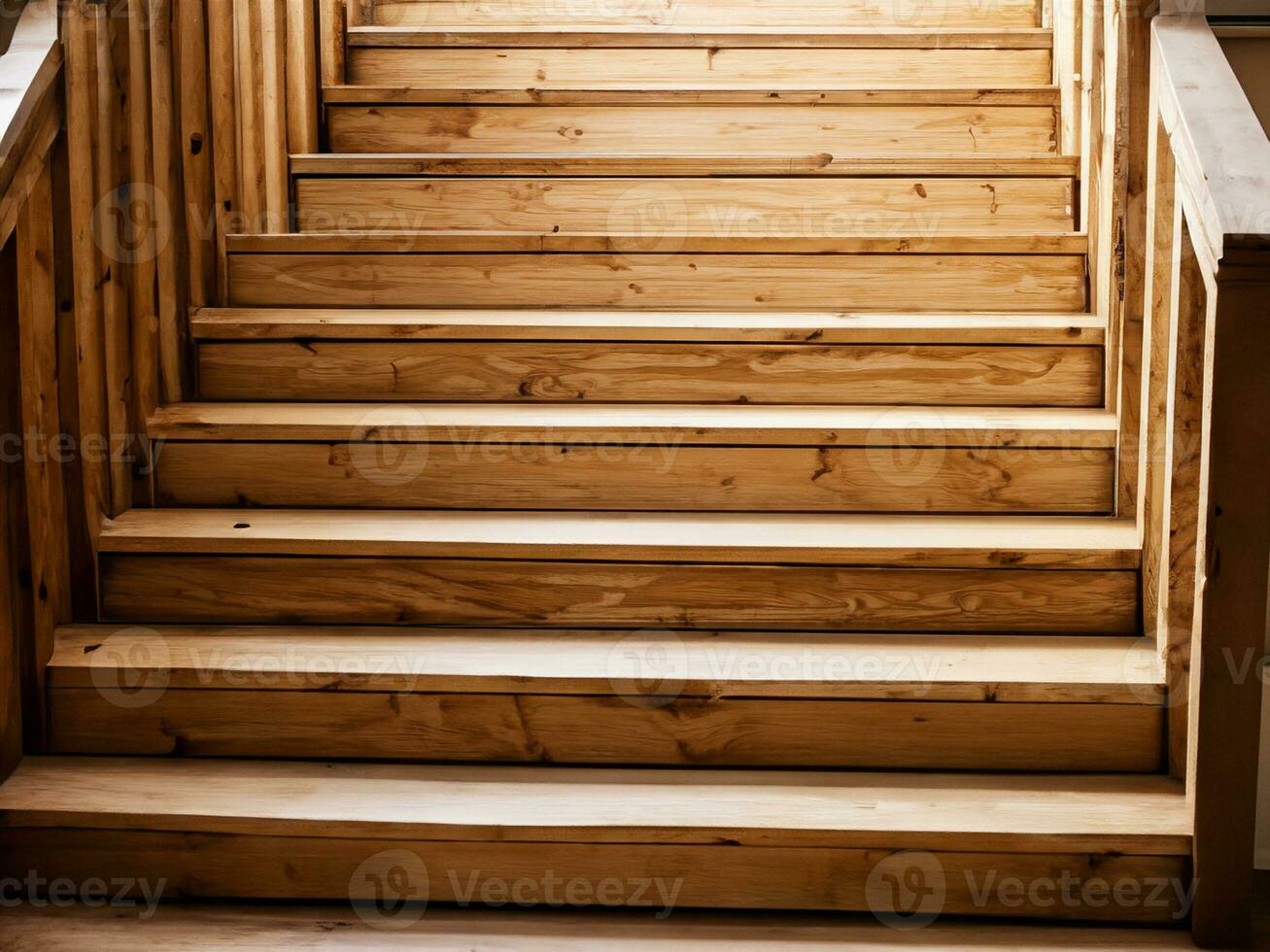 wooden steps in the interior of the house photo