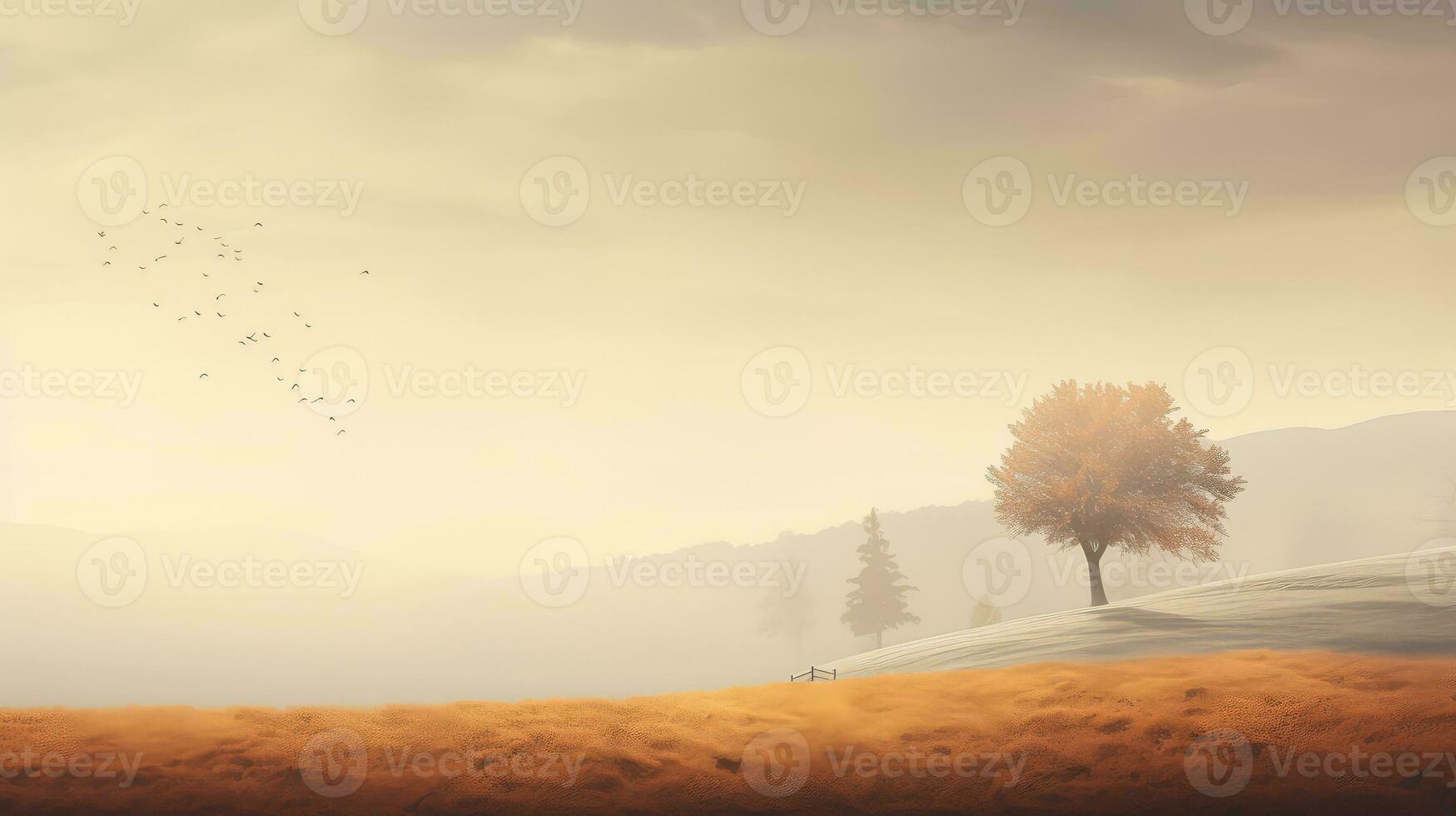 AI generated nature sky wooden tree countryside ai generated photo