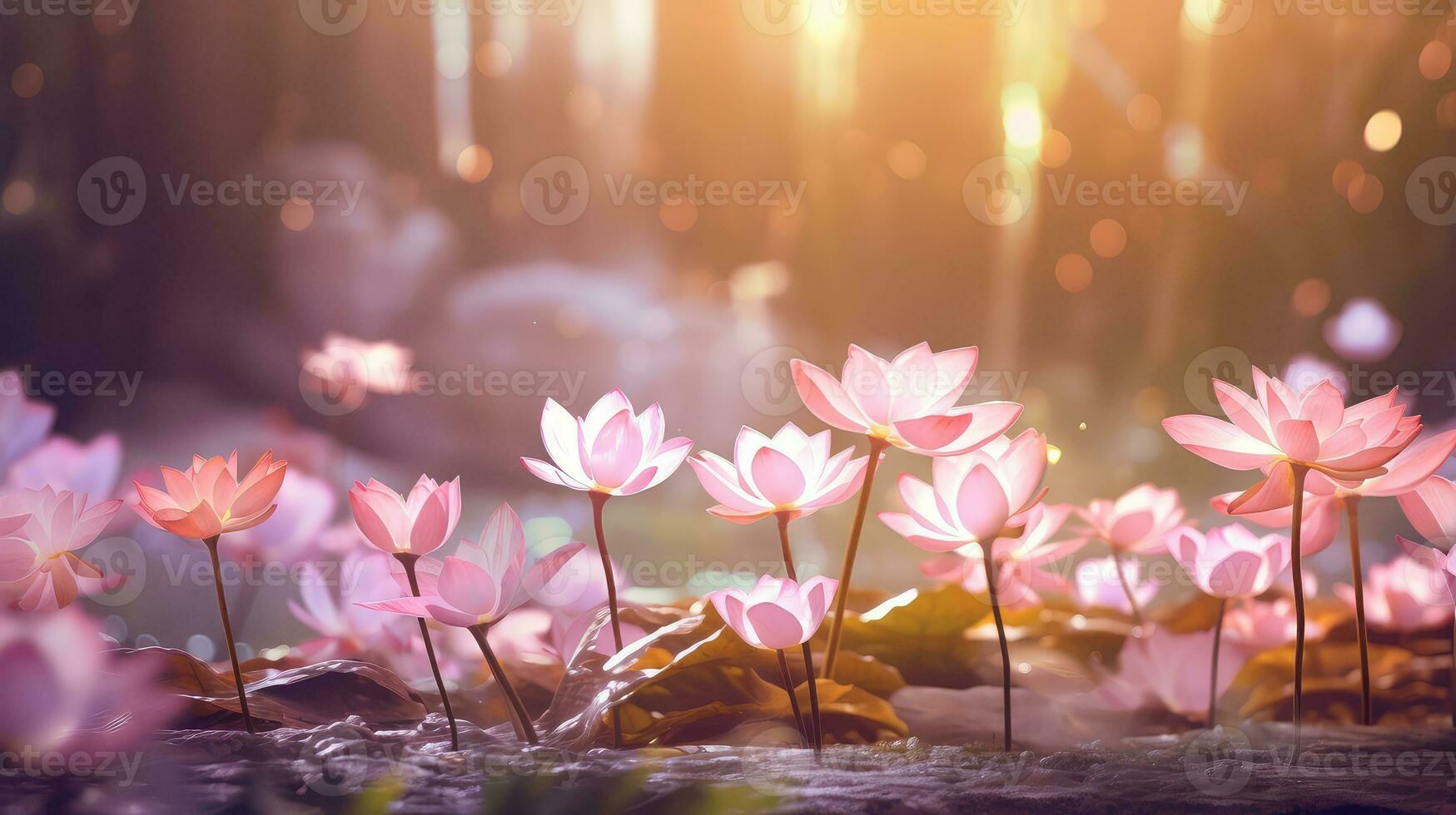 AI generated abstract fresh bokeh texture tranquil ai generated photo