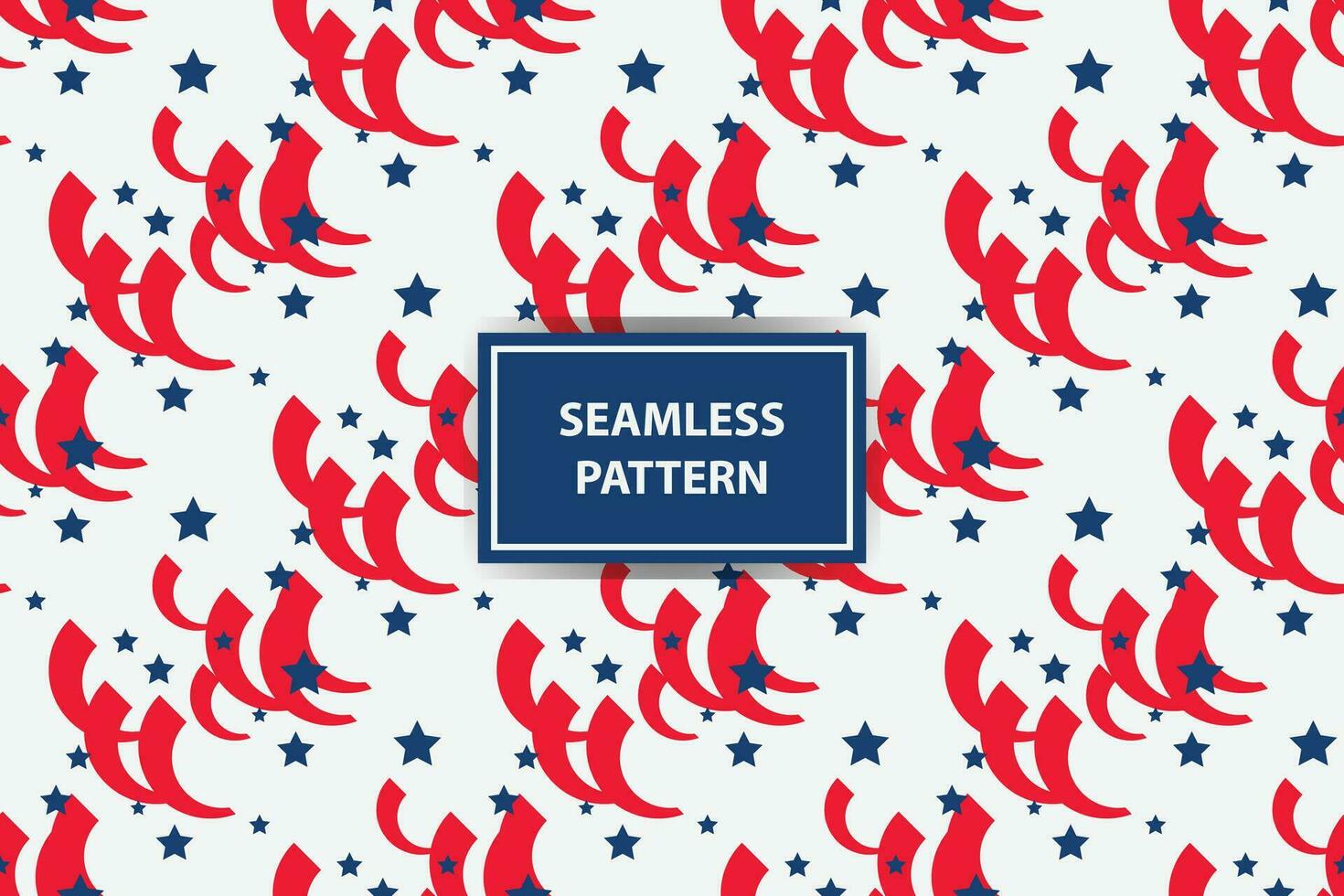 Elegant Abstract Seamless Pattern, colored as USA Flag. Vector Illustration of american Background for Celebration Holiday American President Day, memorial day