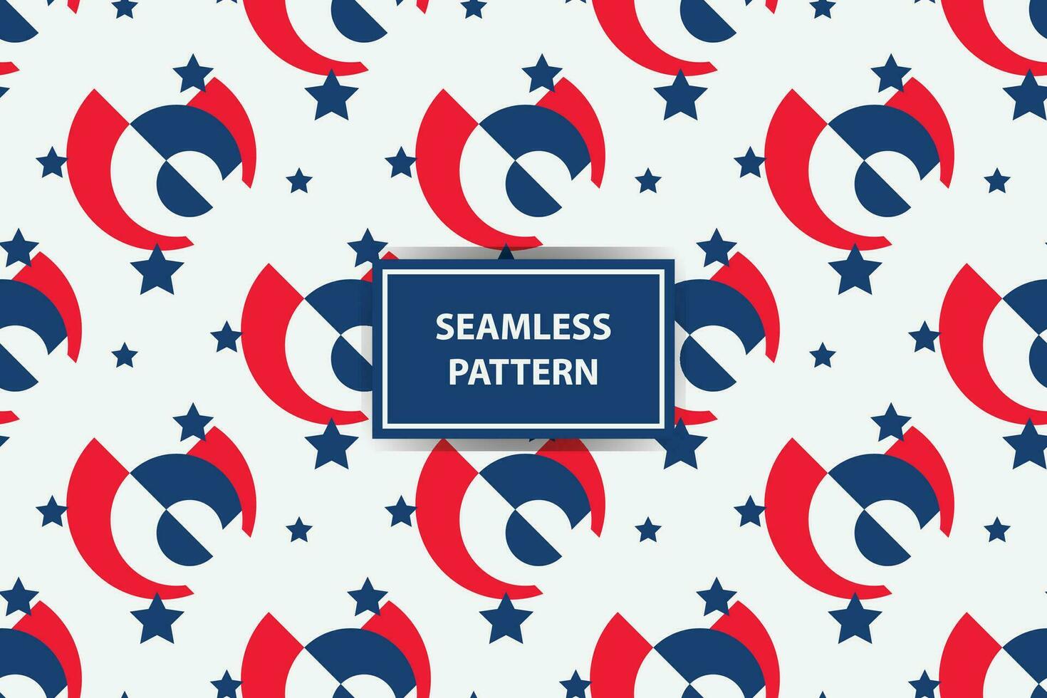 Elegant Abstract Seamless Pattern, colored as USA Flag. Vector Illustration of american Background for Celebration Holiday American President Day, memorial day