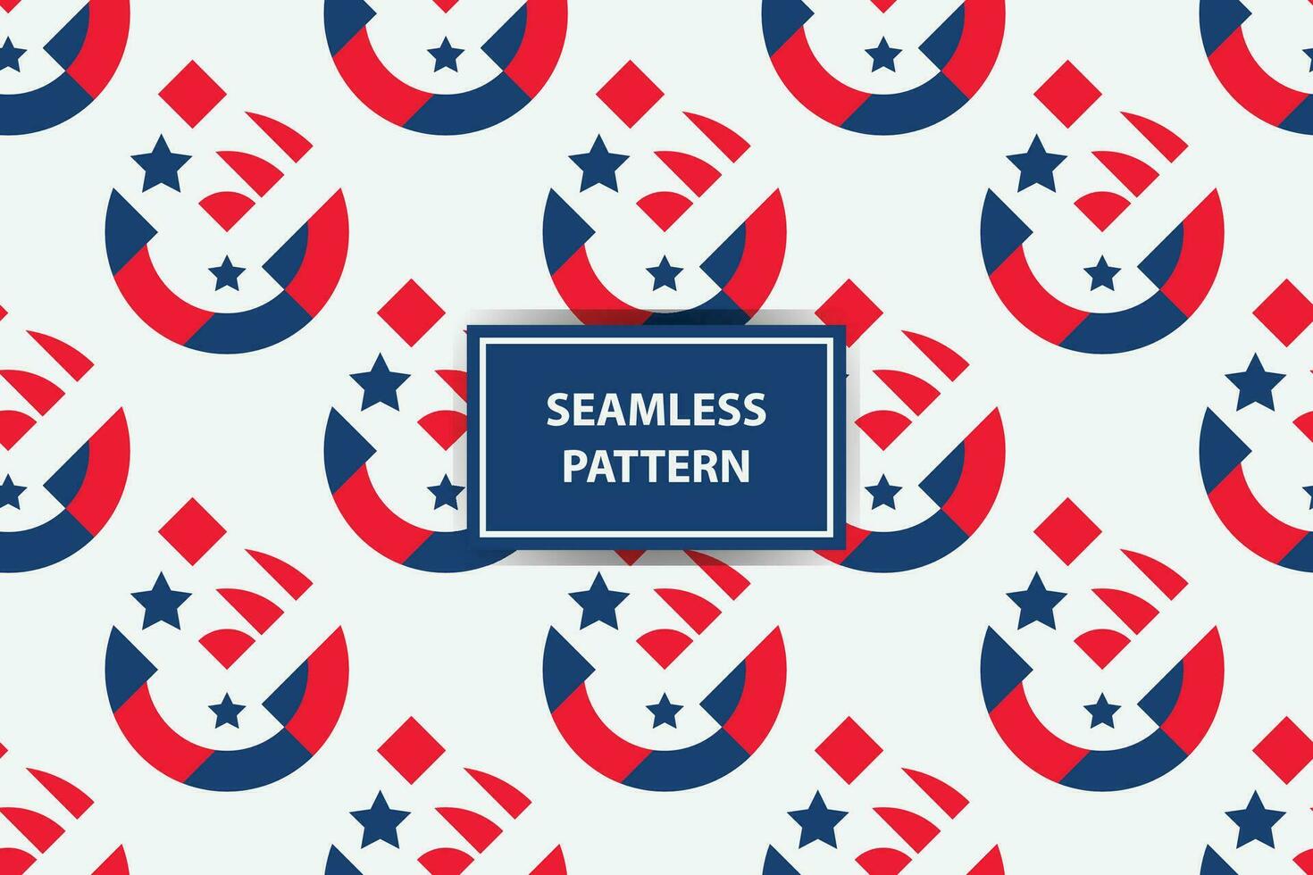 Elegant Abstract Seamless Pattern, colored as USA Flag. Vector Illustration of american Background for Celebration Holiday American President Day, memorial day