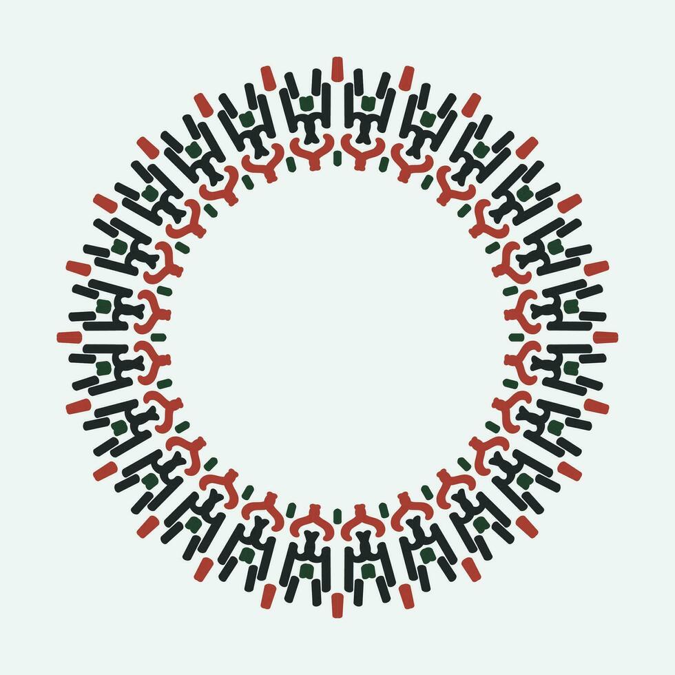 Circular pattern in traditional Palestinian style, vector design element