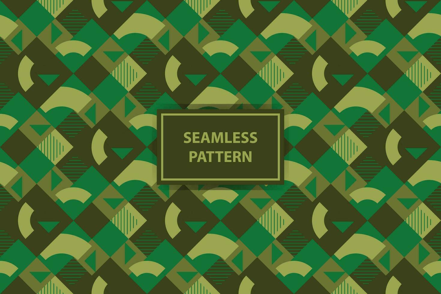 Green Monochromatic Bauhaus Pattern in geometric shapes. Geometric Green Banner. Vector Illustration. EPS 10.