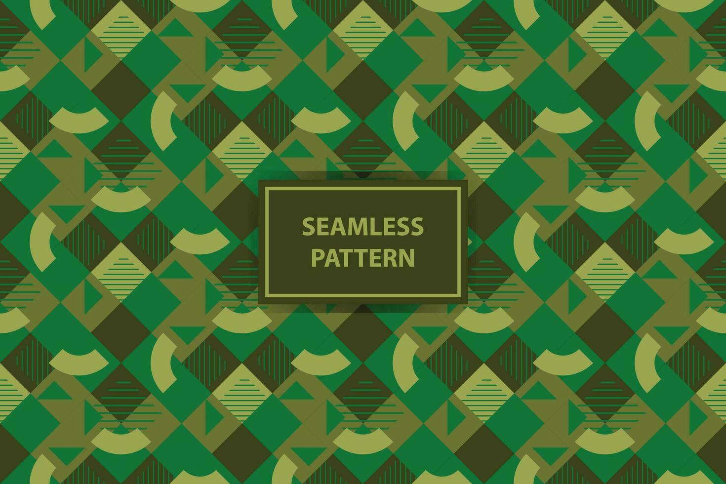 Green Monochromatic Bauhaus Pattern in geometric shapes. Geometric Green Banner. Vector Illustration. EPS 10.