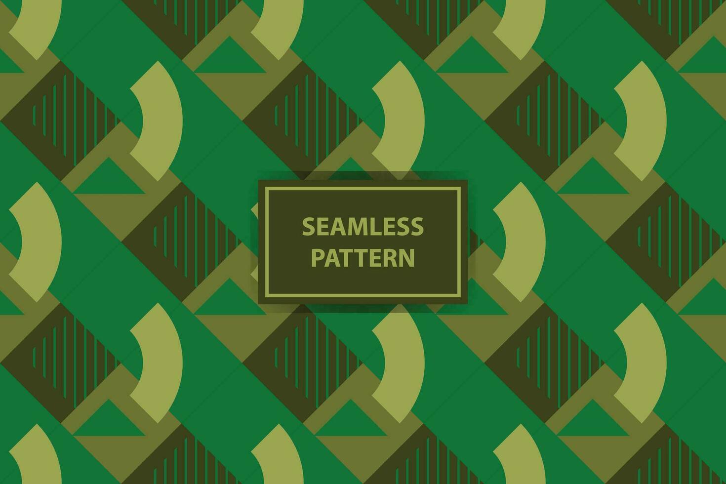Green Monochromatic Bauhaus Pattern in geometric shapes. Geometric Green Banner. Vector Illustration. EPS 10.