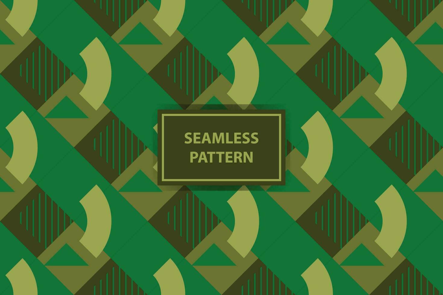 Green Monochromatic Bauhaus Pattern in geometric shapes. Geometric Green Banner. Vector Illustration. EPS 10.