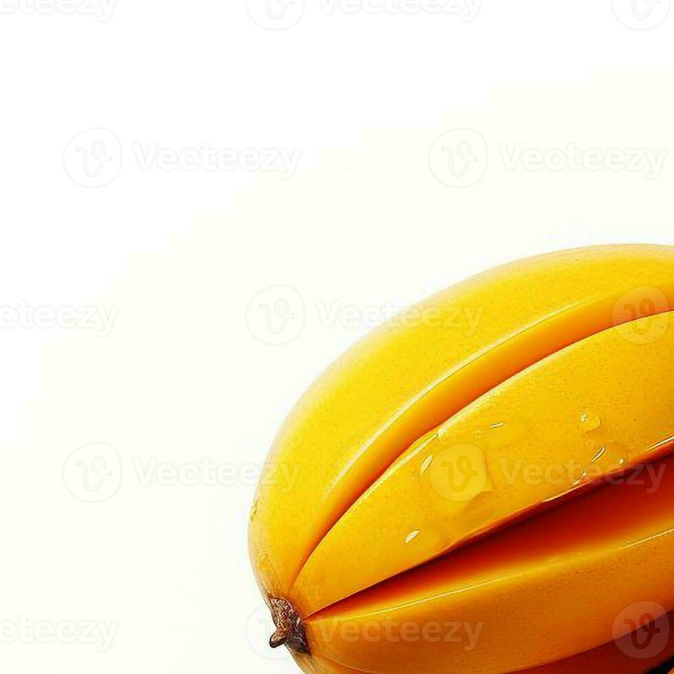 closeup photo of fresh mango flowers on an isolated white background Generative AI