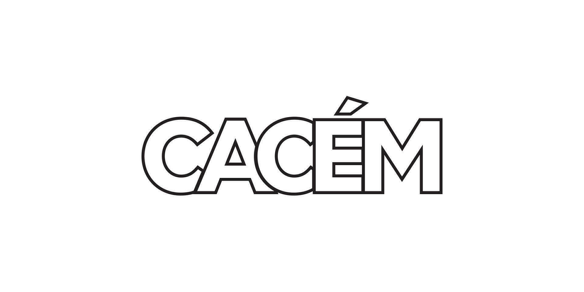 Cacem in the Portugal emblem. The design features a geometric style, vector illustration with bold typography in a modern font. The graphic slogan lettering.