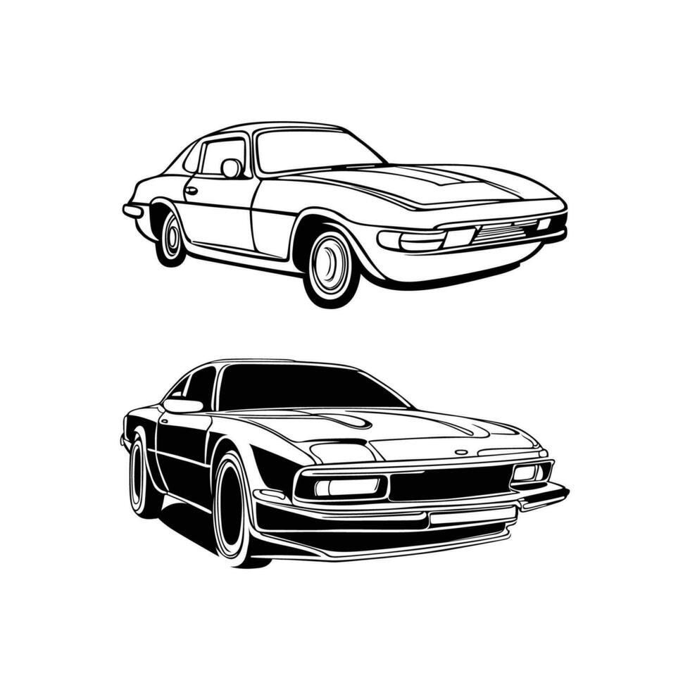 An automobile's vector outline drawing