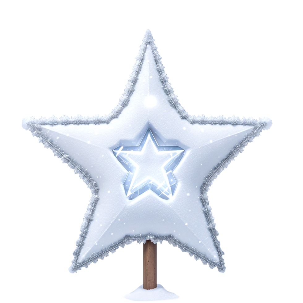 Christmas standing Snow Star AI Generative png